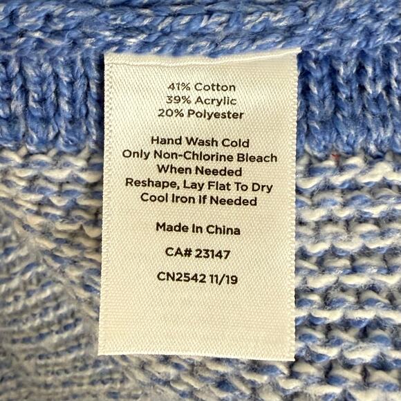 Talbots Blue Links Poncho Sweater Cozy Preppy NWT Size M/L - Picture 5 of 5